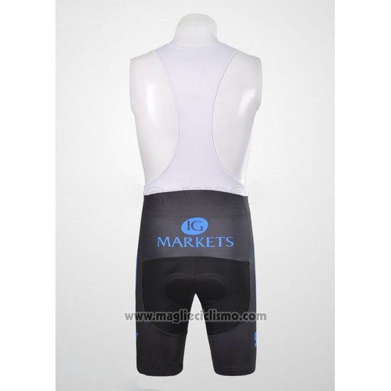 2012 Abbigliamento Ciclismo Sky Nero e Blu Manica Corta e Salopette